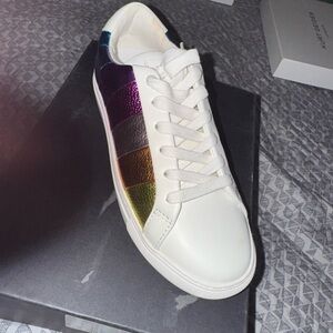 Women's White and Multicolor Sneaker